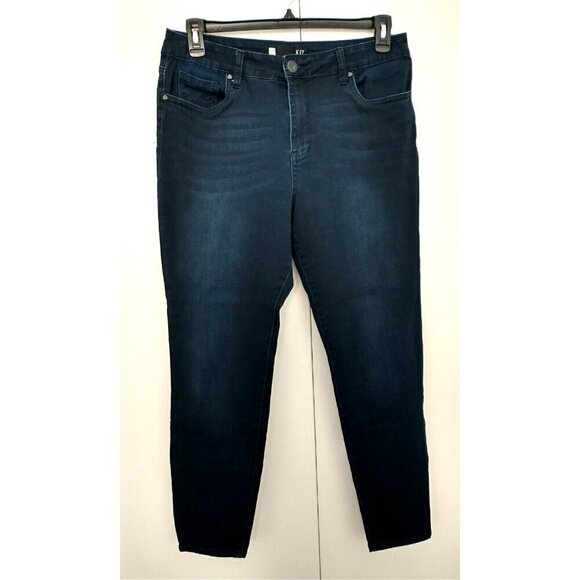 Kut From The Kloth Stretch Blue Denim Jeans Dark Wash Cropped Womens - 12/14 - Picture 1 of 9